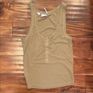 Urban Outfitters Beige Buttoned Tank Top